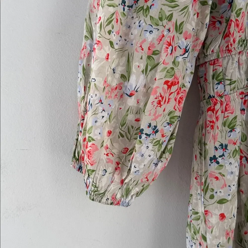 The Great floral print scoop neck balloon sleeve maxi dress sz 2 - Picture 4 of 9